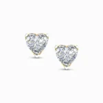 1.00 Carat Heart Solitaire Lab Diamond Grown Studs