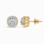 1.20 Carat Cushion Halo Cut Lab Grown Diamond Earrings