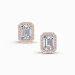 1.2 Carat Emerald Halo Lab Diamond Earrings