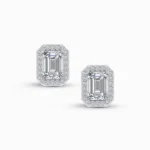1.2 Carat Emerald Halo Lab Diamond Earrings
