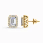 1.2 Carat Emerald Halo Lab Diamond Earrings