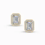 1.2 Carat Emerald Halo Lab Diamond Earrings