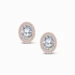 1.20 Carat Halo Oval Cut Lab Grown Diamond Earrings