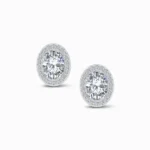 1.20 Carat Halo Oval Cut Lab Grown Diamond Earrings