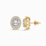 1.20 Carat Halo Oval Cut Lab Grown Diamond Earrings