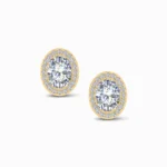 1.20 Carat Halo Oval Cut Lab Grown Diamond Earrings