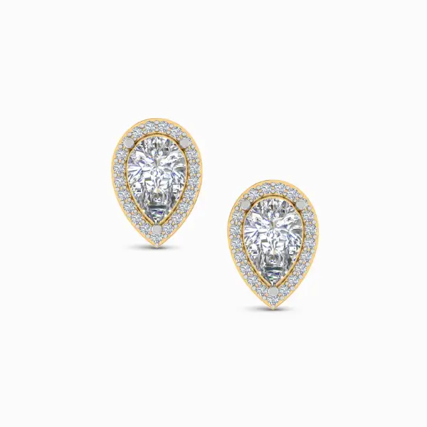 1.20 Carat Pear Halo Lab Diamond Earrings Studs 1.20 Carat Pear Halo Lab Diamond Earrings Studs