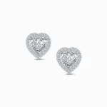 1.20 Carat Heart Halo Cut Lab Grown Diamond Studs