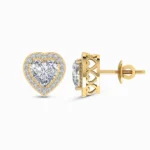 1.20 Carat Heart Halo Cut Lab Grown Diamond Studs