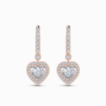 1.50 Carat Heart Halo Drop Lab Diamond Earrings