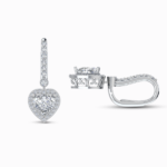 1.50 Carat Heart Halo Drop Lab Diamond Earrings