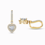 1.50 Carat Heart Halo Drop Lab Diamond Earrings