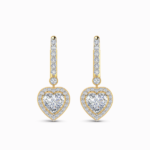 1.50 Carat Heart Halo Drop Lab Diamond Earrings