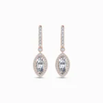1.50 Carat Marquise Halo Drop Lab Diamond Earrings