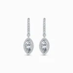 1.50 Carat Marquise Halo Drop Lab Diamond Earrings