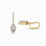 1.50 Carat Marquise Halo Drop Lab Diamond Earrings