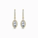 1.50 Carat Marquise Halo Drop Lab Diamond Earrings