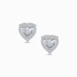 1.00 Carat Heart Halo Lab Grown Diamond Studs