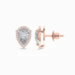 1.00 Carat Lab Grown Diamond Pear Cut Halo Studs
