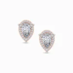 1.00 Carat Lab Grown Diamond Pear Cut Halo Studs