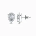 1.00 Carat Lab Grown Diamond Pear Cut Halo Studs