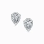1.00 Carat Lab Grown Diamond Pear Cut Halo Studs