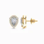 1.00 Carat Lab Grown Diamond Pear Cut Halo Studs