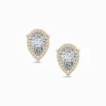 1.00 Carat Lab Grown Diamond Pear Cut Halo Studs