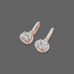 1.50ct Lab Grown Diamond Halo Drop Oval Cut Earrings