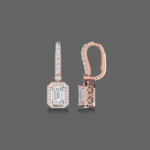 1.50ct Emerald Halo Drop Lab Grown Diamond Earrings