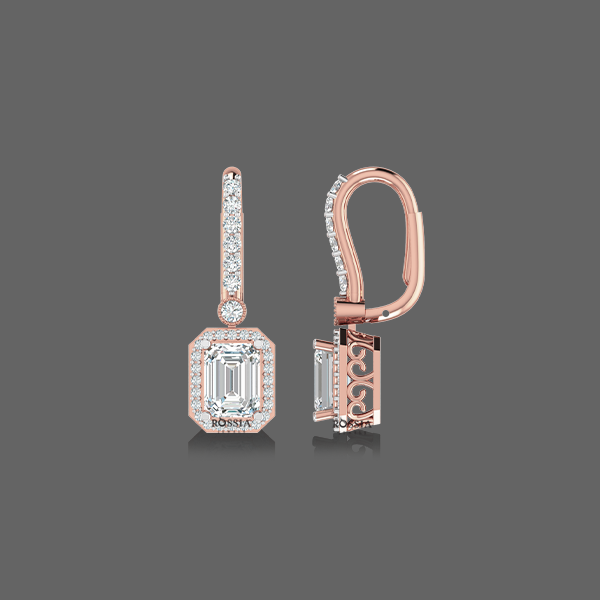 1.50ct Emerald Halo Drop Lab Grown Diamond Earrings