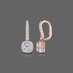 1.50ct Cushion Halo Drop Lab Grown Diamond Earrings