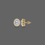 1.2ct Halo Oval Cut Lab-Grown Diamond Earrings