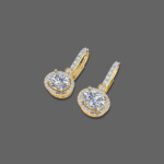 1.50ct Lab Grown Diamond Halo Drop Oval Cut Earrings