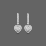 1.50ct Heart Halo Drop Lab Diamond Earrings