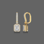 1.50ct Emerald Halo Drop Lab Grown Diamond Earrings