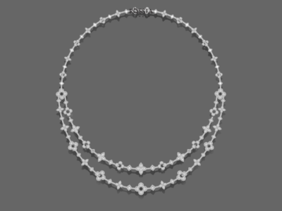 Luxury Flower Statement Diamond Necklace
