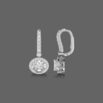 1.50ct Lab Grown Diamond Halo Drop Oval Cut Earrings