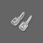 1.50ct Emerald Halo Drop Lab Grown Diamond Earrings