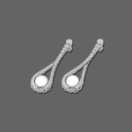 Aurora Veil Pearl Drop Long Earrings