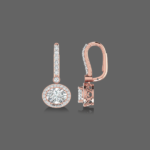 1.50ct Lab Grown Diamond Halo Drop Oval Cut Earrings