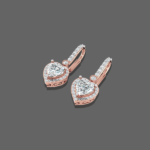 1.50ct Heart Halo Drop Lab Diamond Earrings