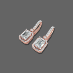 1.50ct Emerald Halo Drop Lab Grown Diamond Earrings