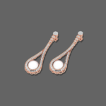 Aurora Veil Pearl Drop Long Earrings