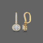 1.50ct Lab Grown Diamond Halo Drop Oval Cut Earrings