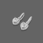 1.50ct Heart Halo Drop Lab Diamond Earrings