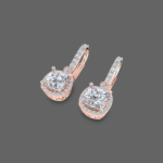 1.50ct Cushion Halo Drop Lab Grown Diamond Earrings