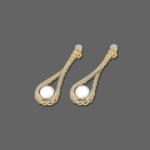 Aurora Veil Pearl Drop Long Earrings