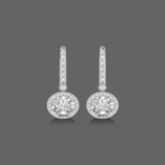 1.50ct Lab Grown Diamond Halo Drop Oval Cut Earrings