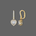 1.50ct Heart Halo Drop Lab Diamond Earrings